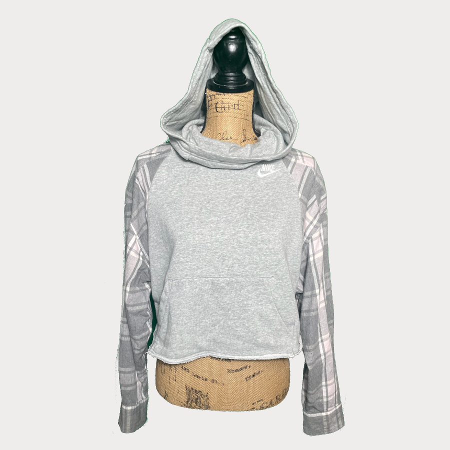 Grey Crop Hoodie - Size M/L