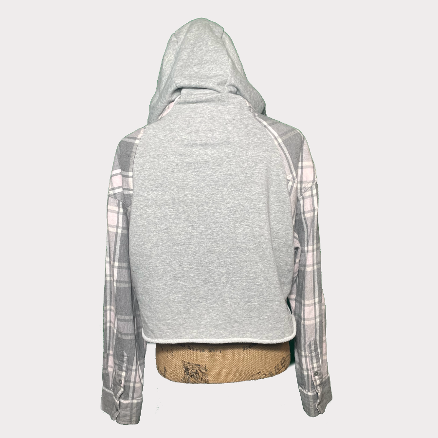 Grey Crop Hoodie - Size M/L