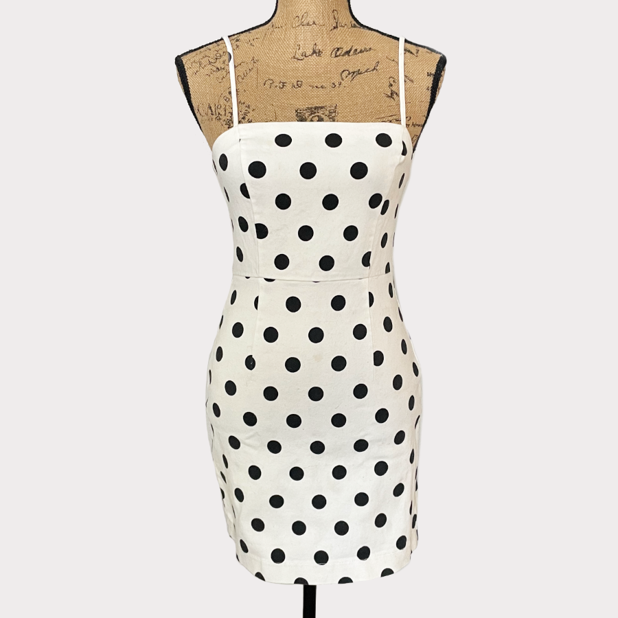 Polka Dot Mini Dress - Size Small