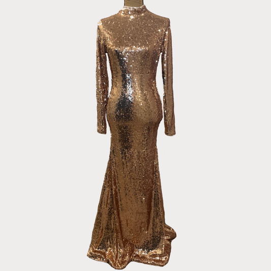 Rose Gold Sequin Dress - Size Medium