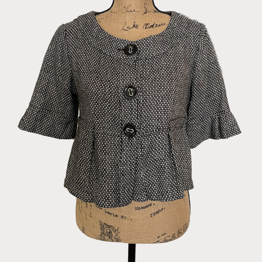 Crop Tweed Jacket - Size Large